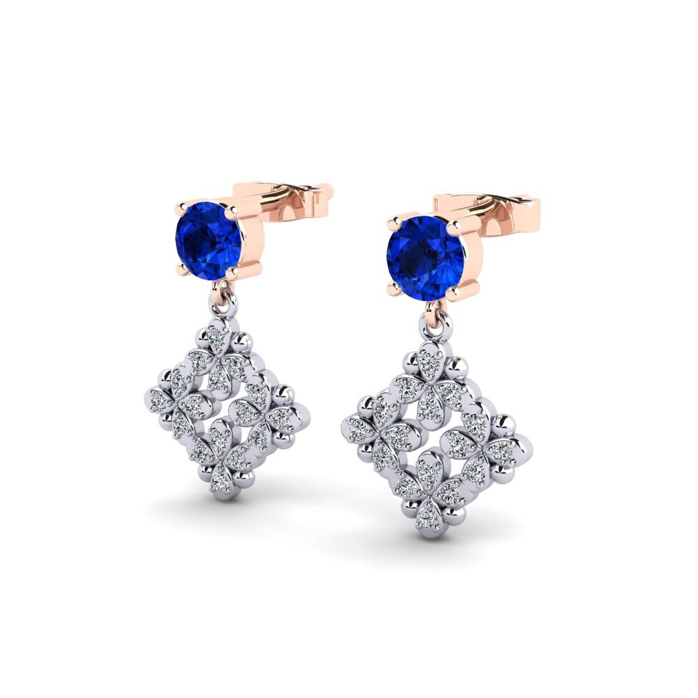 Sapphire (Lab Created) Women's Earring Carib