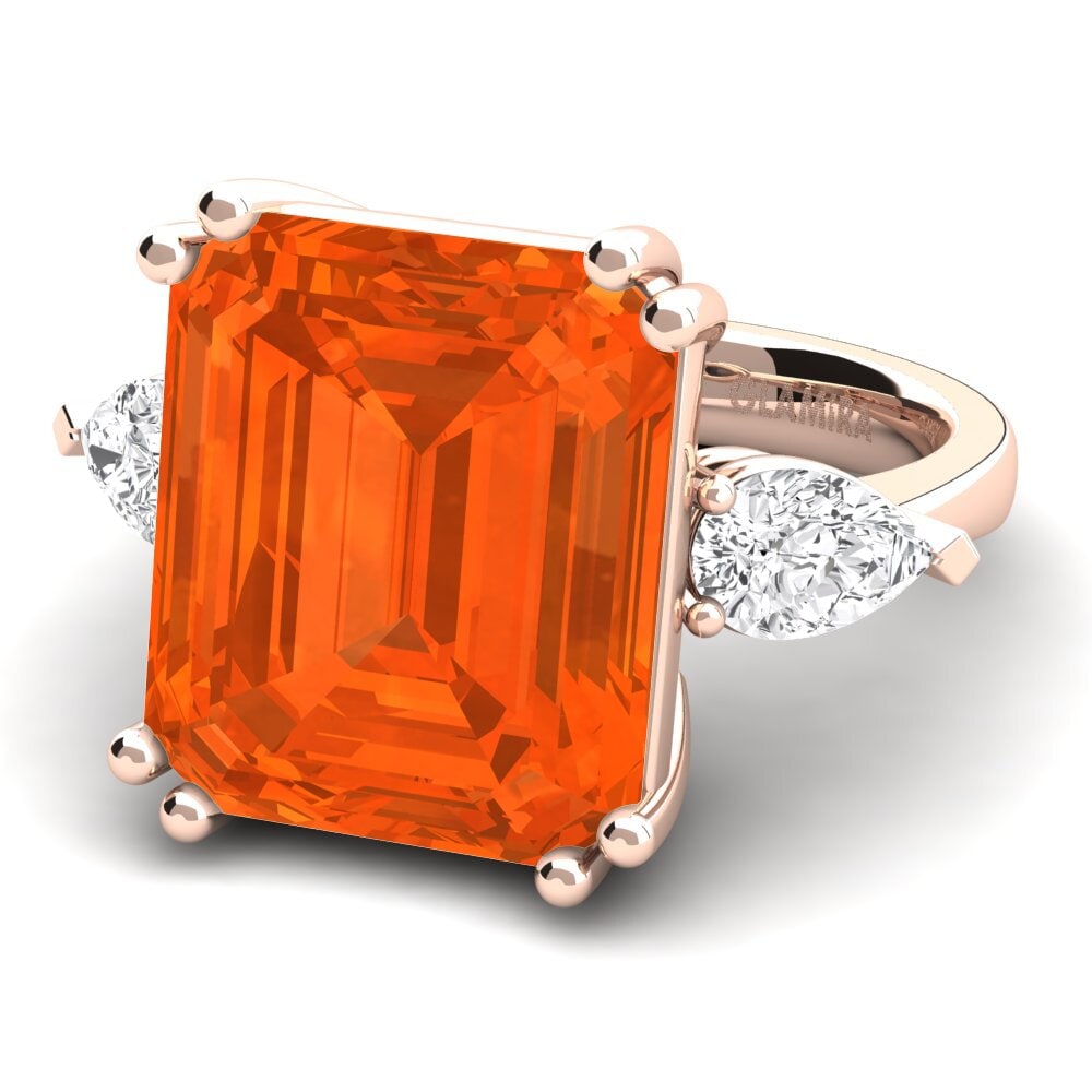 9k Rose Gold Fire-Opal Ring Caridad