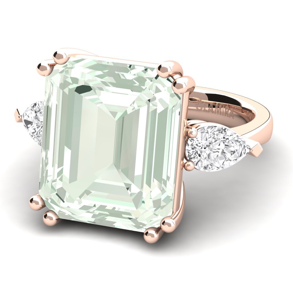 9k Rose Gold Green Amethyst Ring Caridad