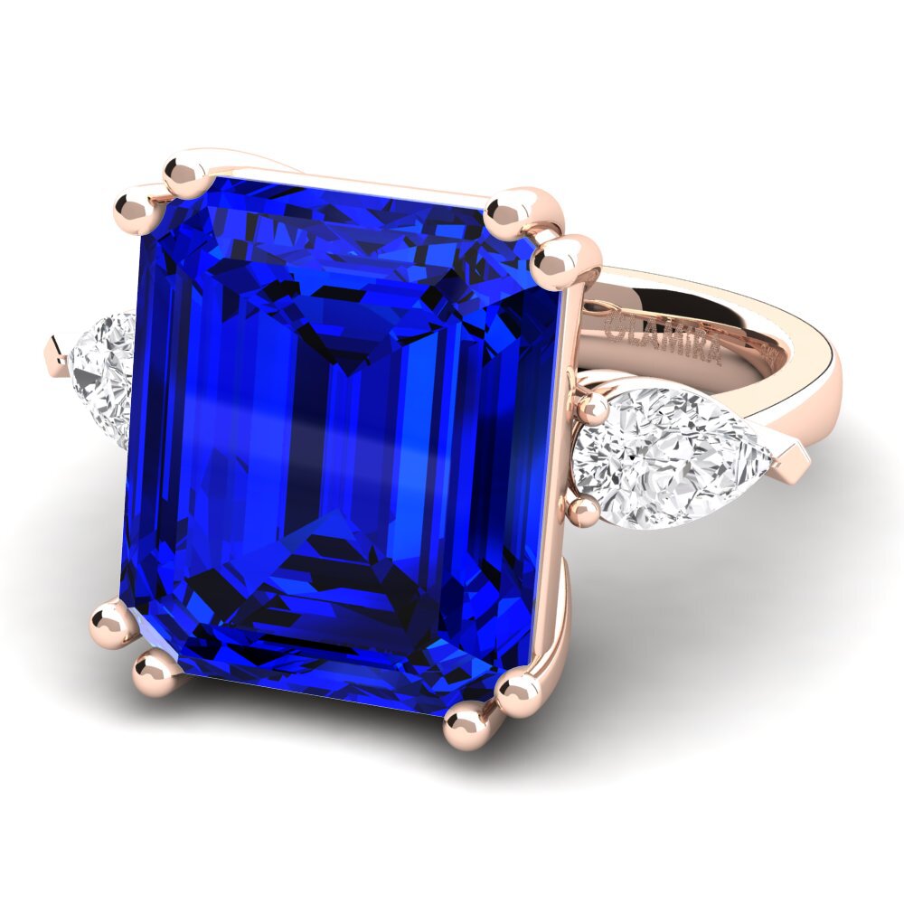 9k Rose Gold Sapphire (Lab Created) Ring Caridad