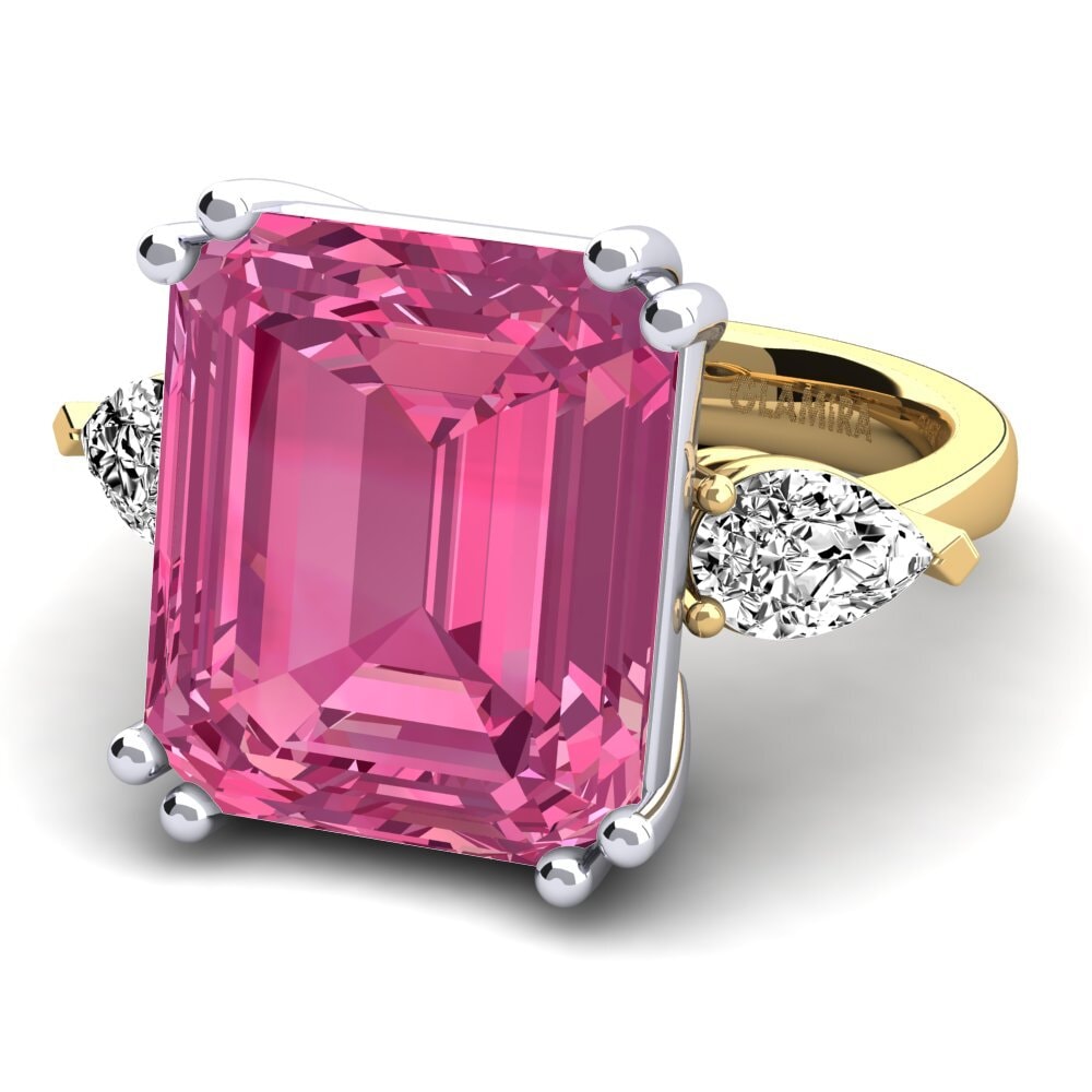 14ct Yellow / White Gold Pink Tourmaline Ring Caridad