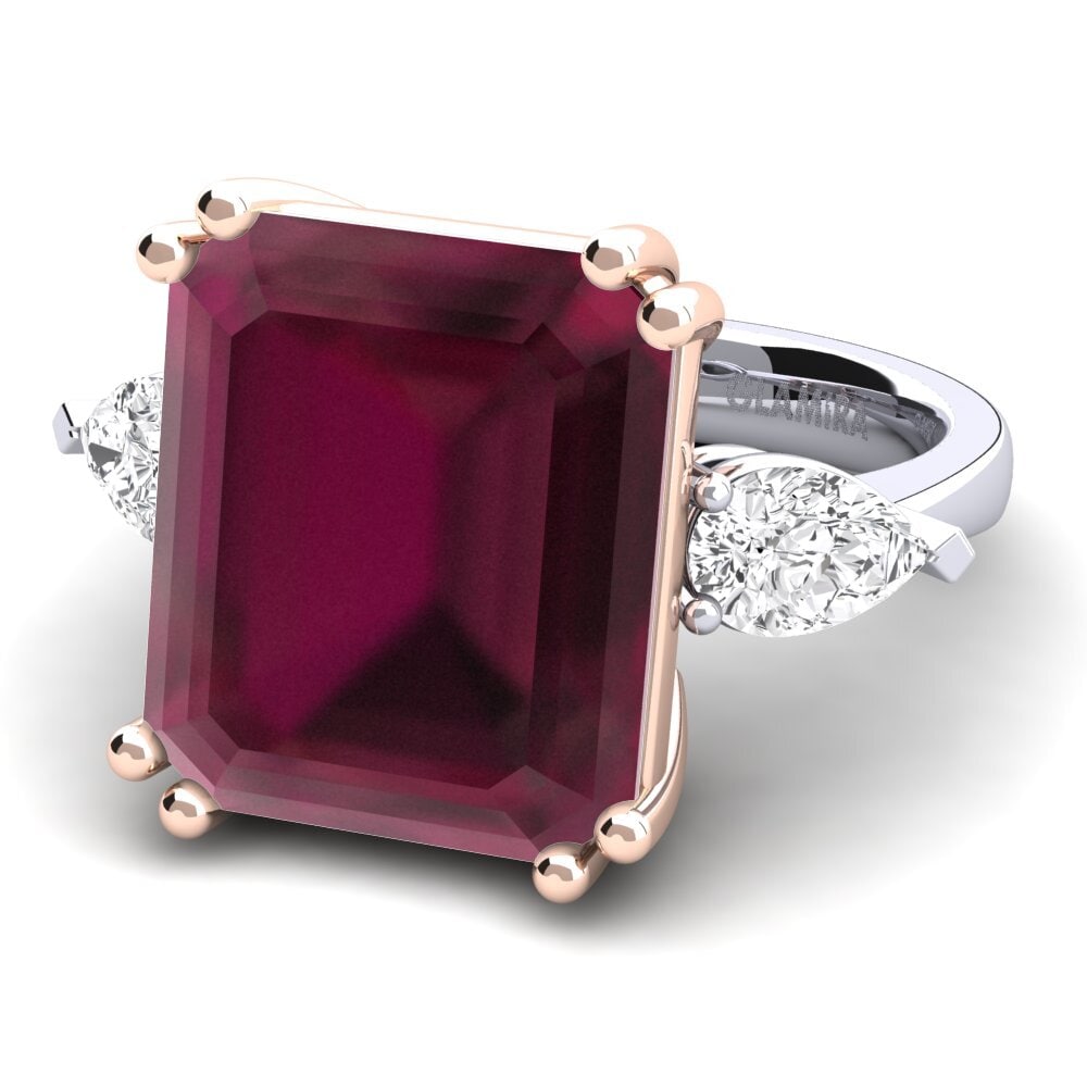 14k White & Rose Gold Ruby Ring Caridad