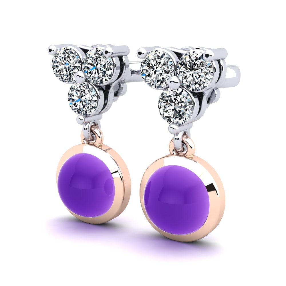 14k Oro Rosa & Blanco Pendiente de mujer Carilynne