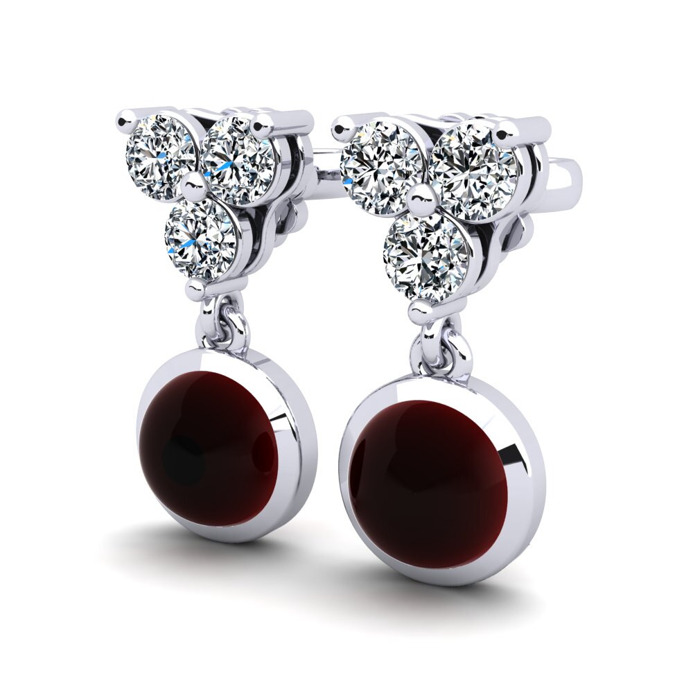 Cabochon Garnet Women's Earring Carilynne