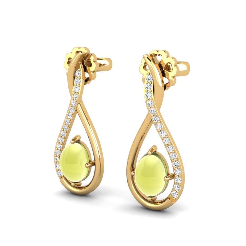 Cabochon Lemon Topaz Women's Earring Caritas