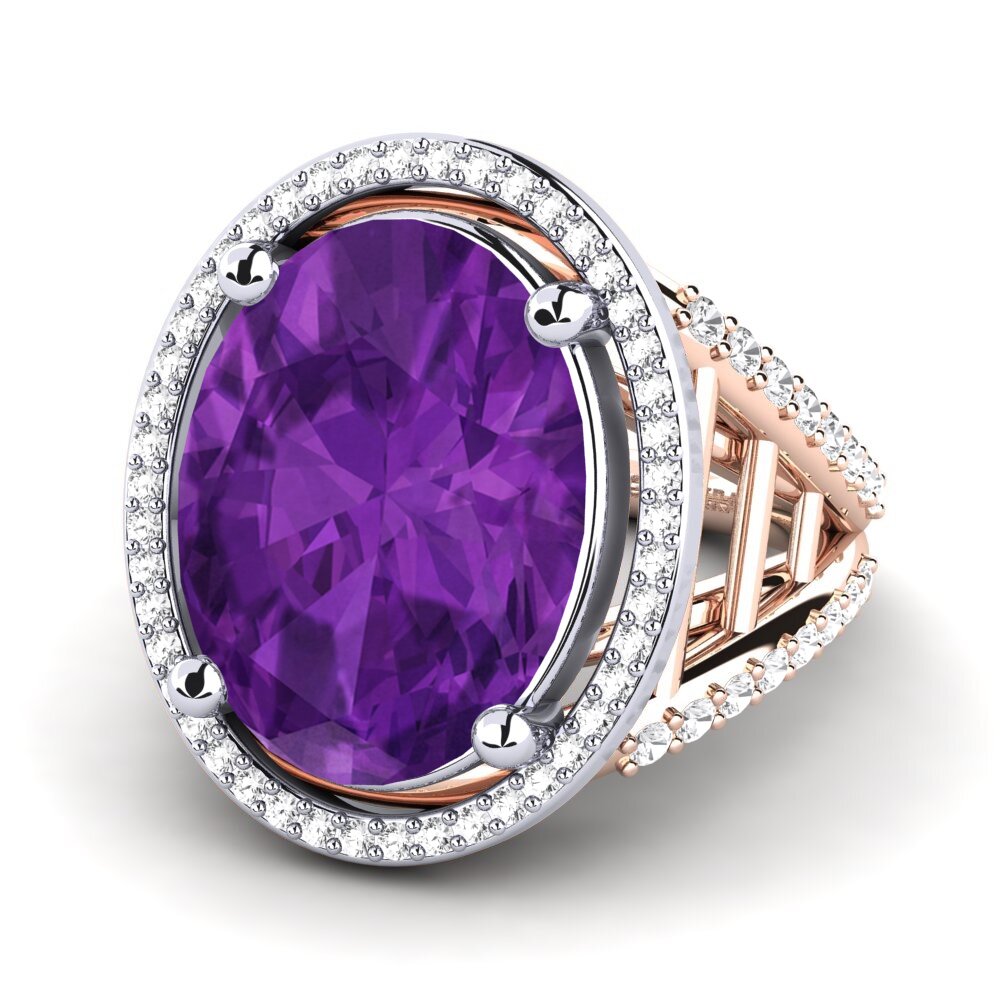 14k Rose & White Gold Amethyst Ring Carlene