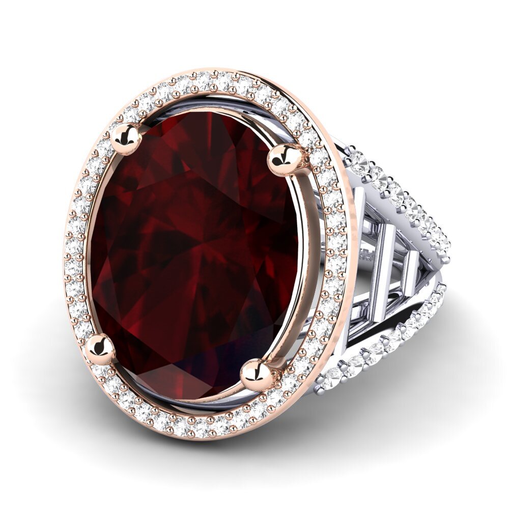 14k White & Rose Gold Garnet Ring Carlene