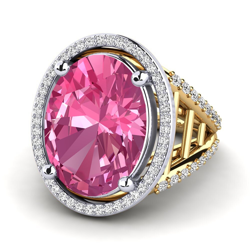 14ct Yellow / White Gold Pink Tourmaline Ring Carlene