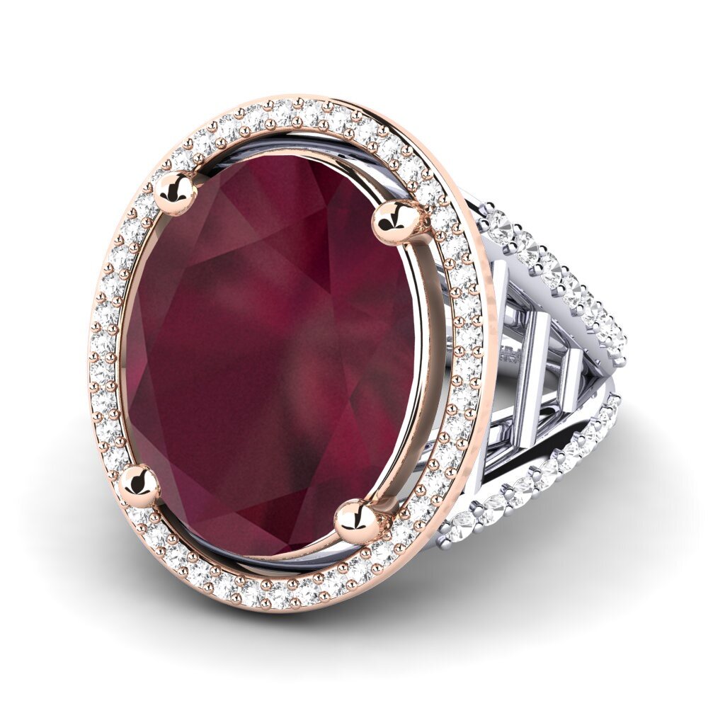 14k White & Rose Gold Ruby Ring Carlene