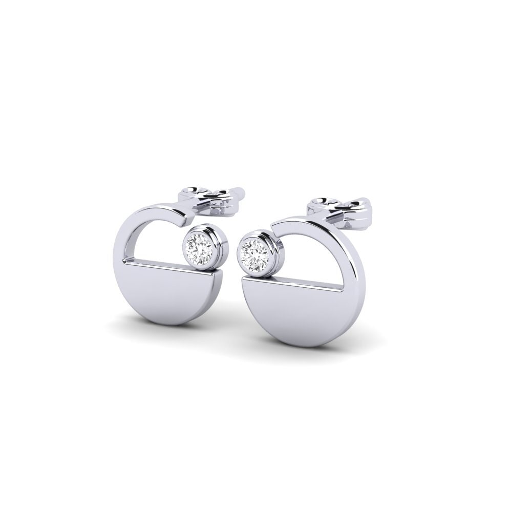 Oro Bianco 750 Zaffiro Bianco Orecchino da donna Carletta