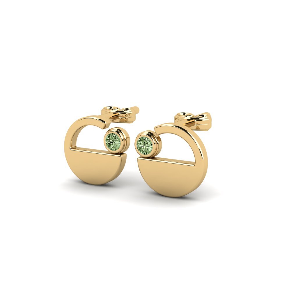 14ct Yellow Gold Green Diamond Women's Earring Carletta