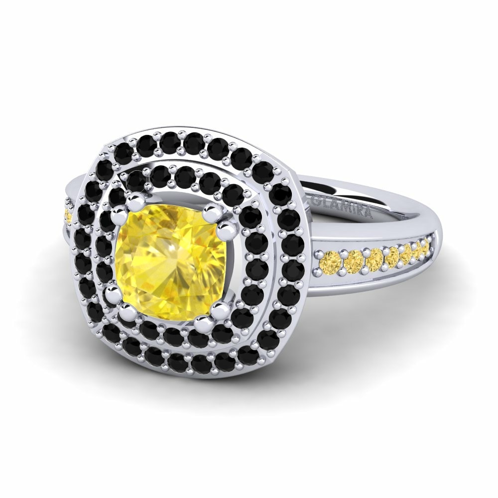 Žltý zafír Zásnubný prsteň Carlina