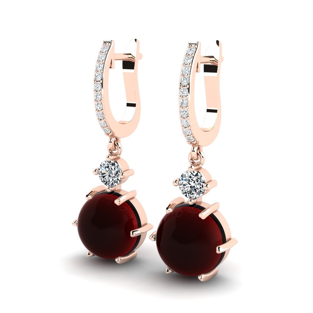red-375 Cabochon Granada Brincos Feminino Carlonda