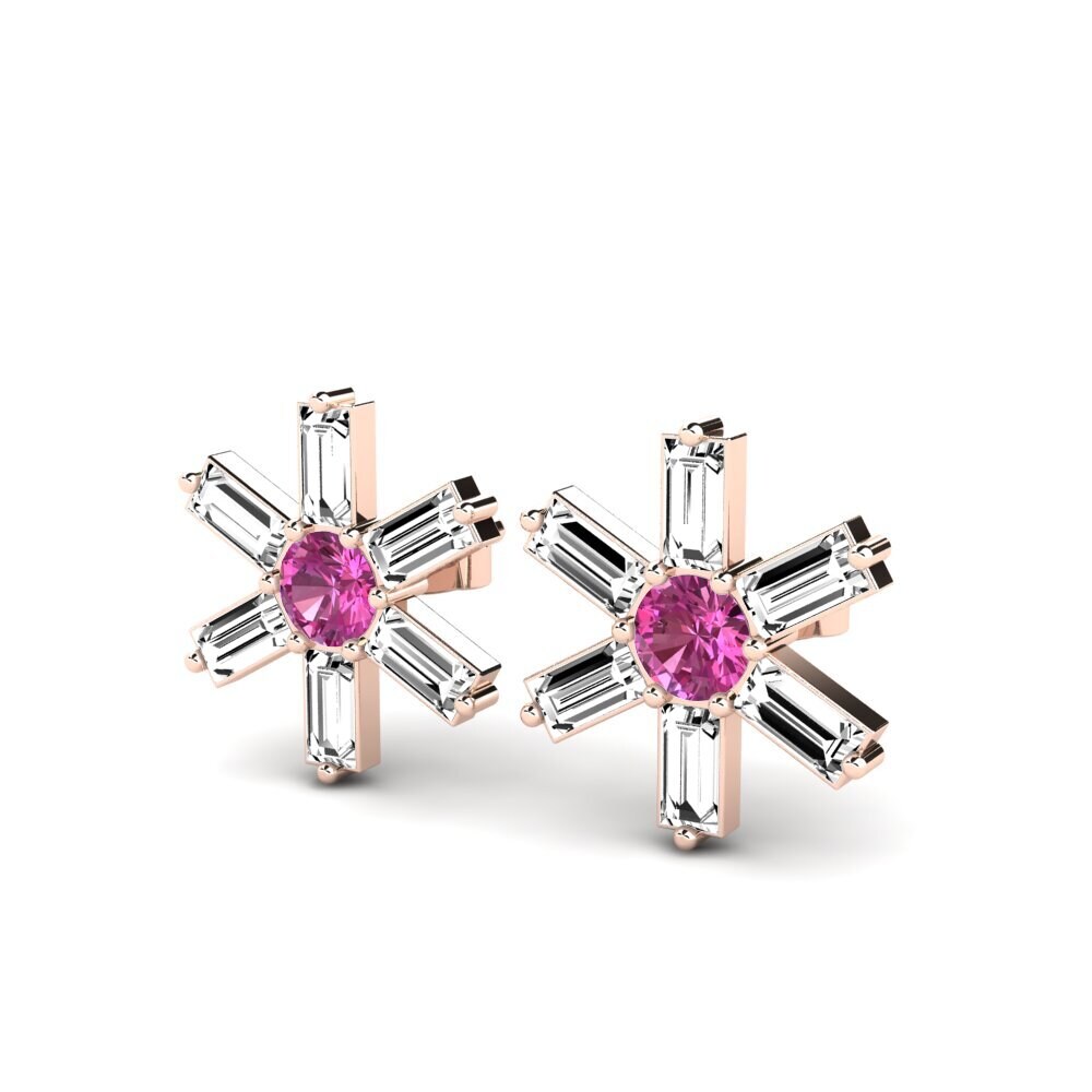 14k Oro Rosa Topacio Rosa Pendiente de mujer Carmella