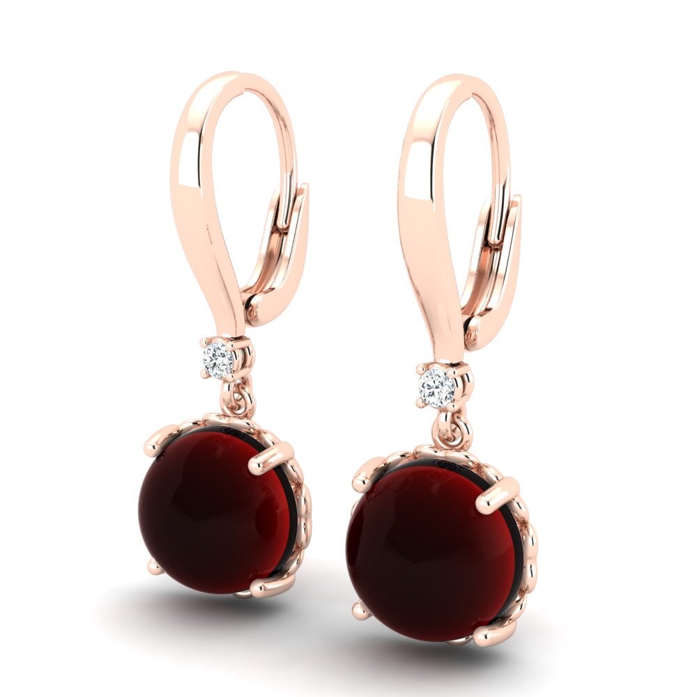 red-375 Cabochon Granada Brincos Feminino Carmesha