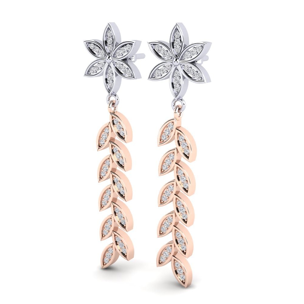 9k Oro Rosa & Blanco Pendiente de mujer Carmita