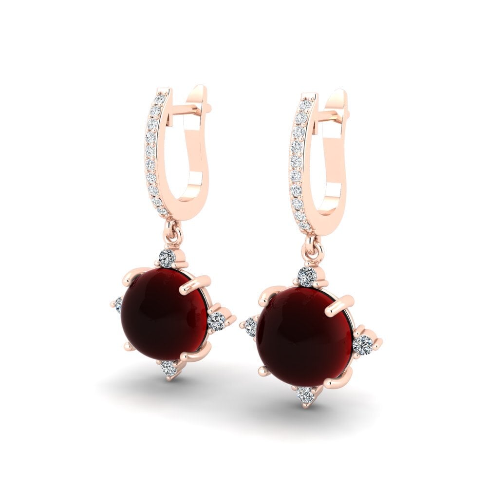 red-375 Cabochon Granada Brincos Feminino Carniela