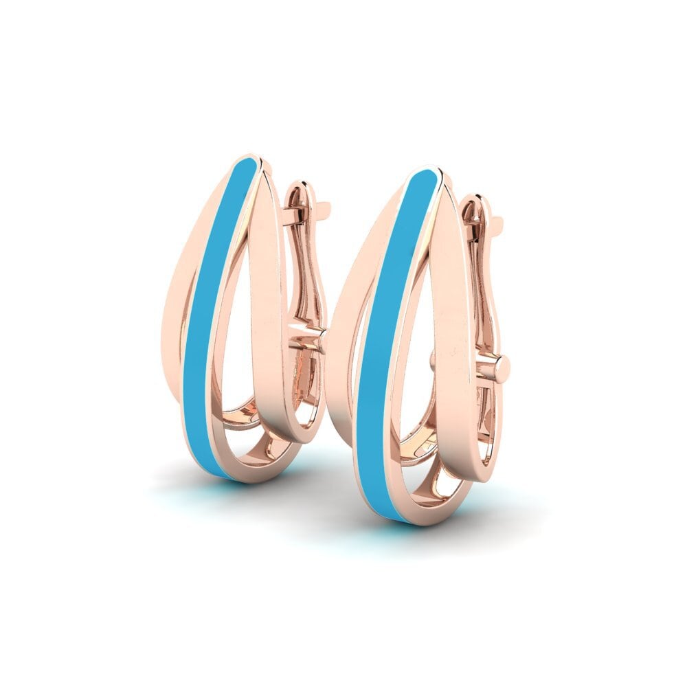 18k Oro Rosa Pendientes Caroun
