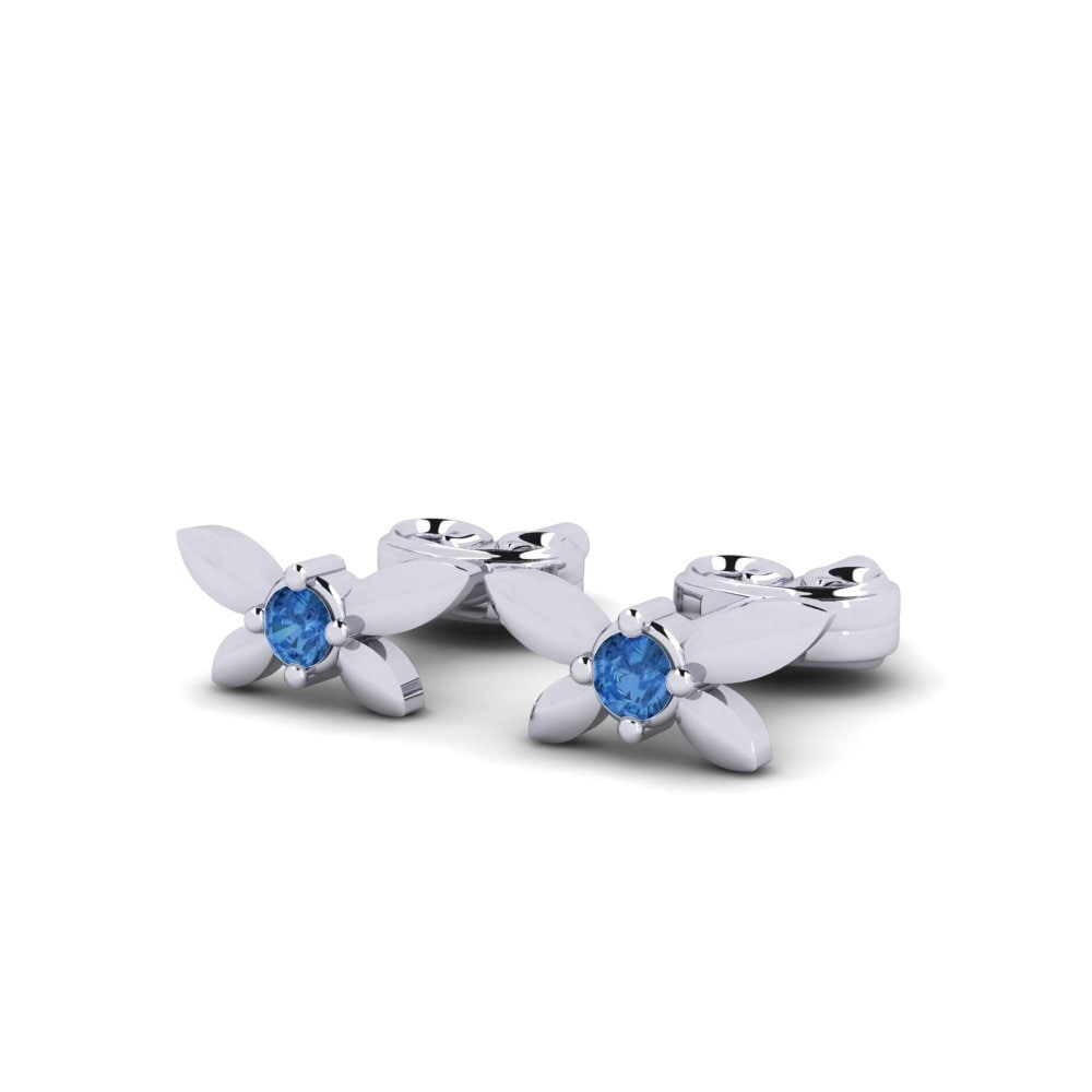 Donker Blauwe Zirkoon Dames Oorbellen Carpetta