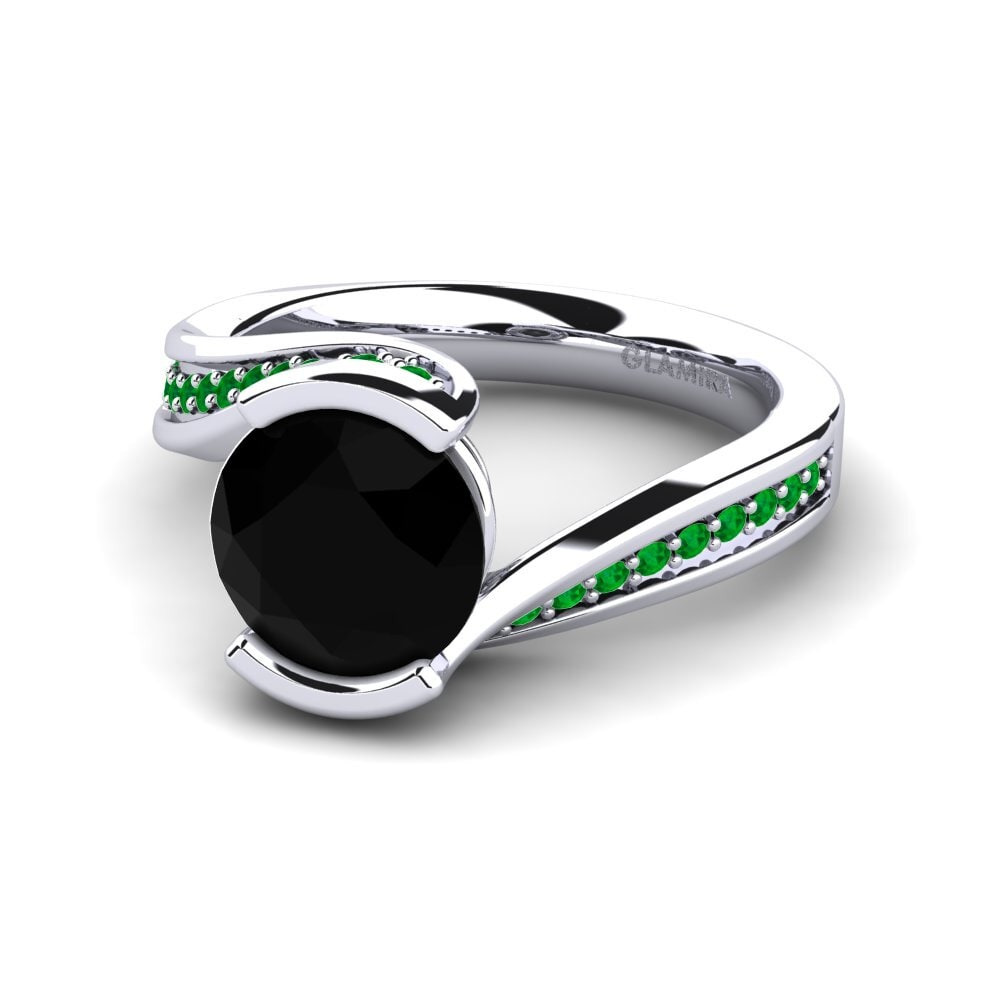 Black Diamond Engagement Ring Caserta