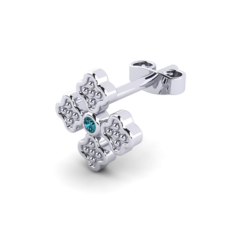 925 stříbro Modrý diamant Pánské náušnice Caskied