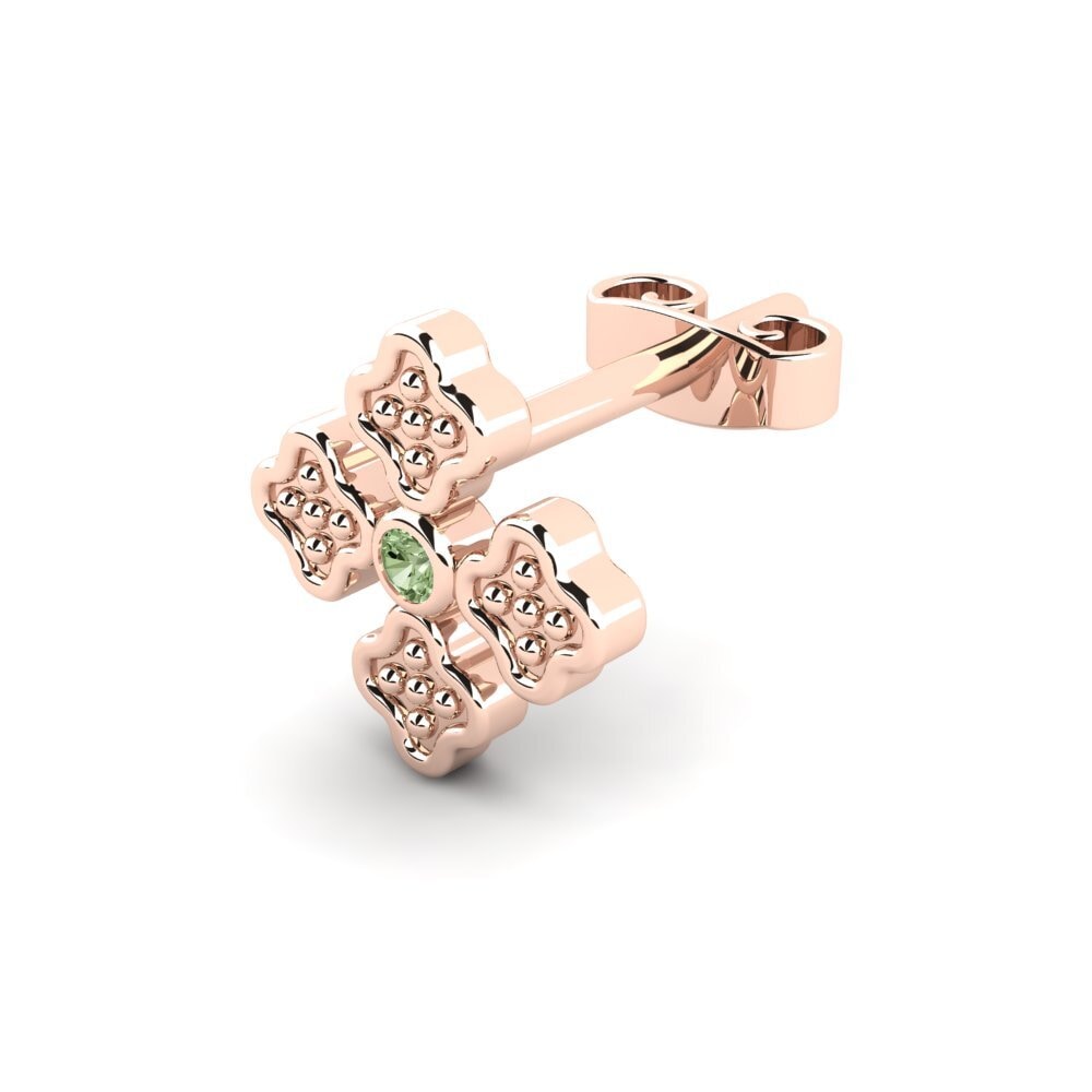 18k Oro Rosa Diamante Verde Pendiente para hombre Caskied