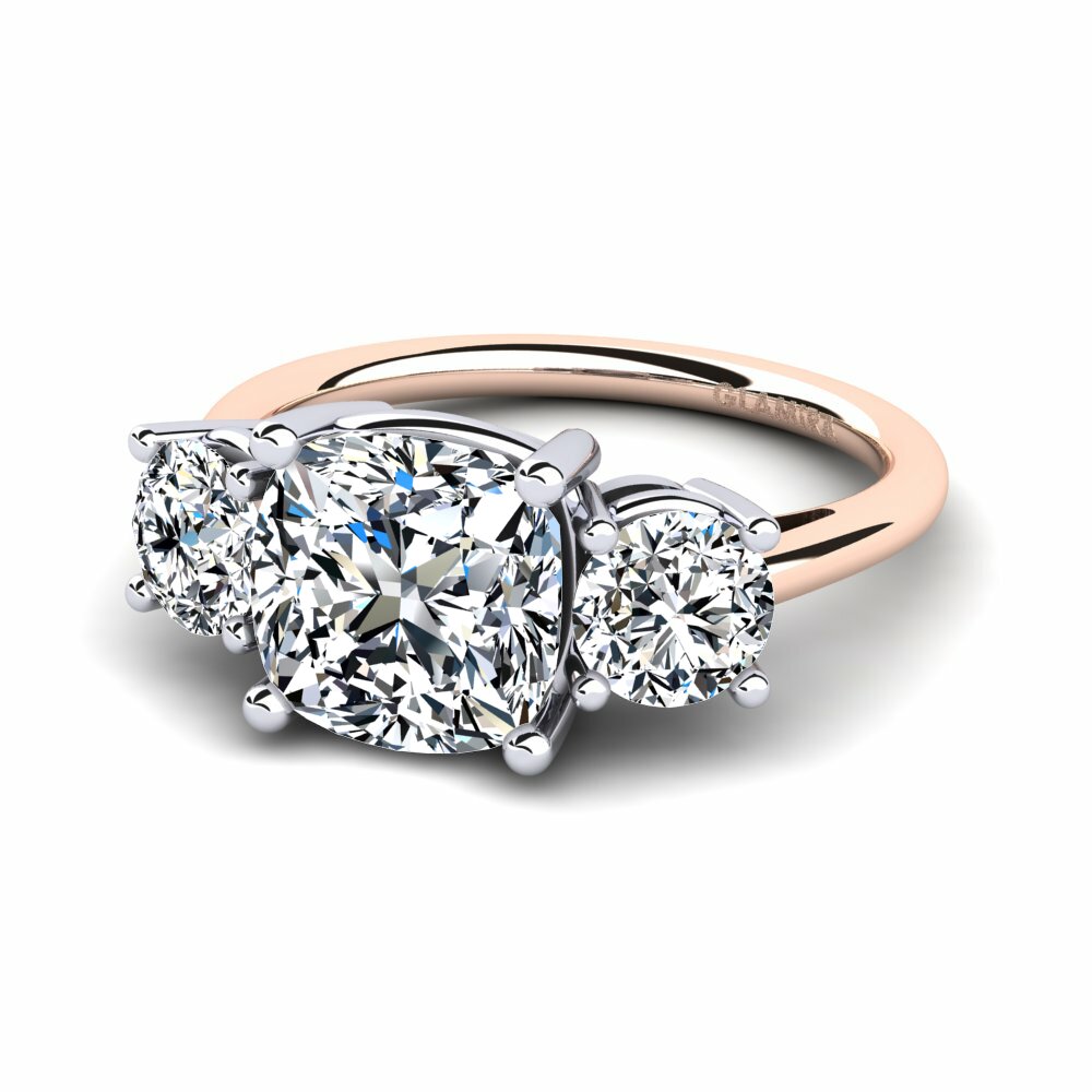 14k Rose & White Gold Engagement Ring Casonia