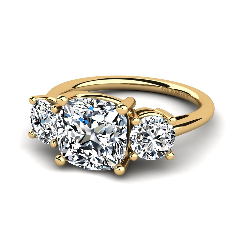 14k Oro Amarillo Anillo de compromiso Casonia