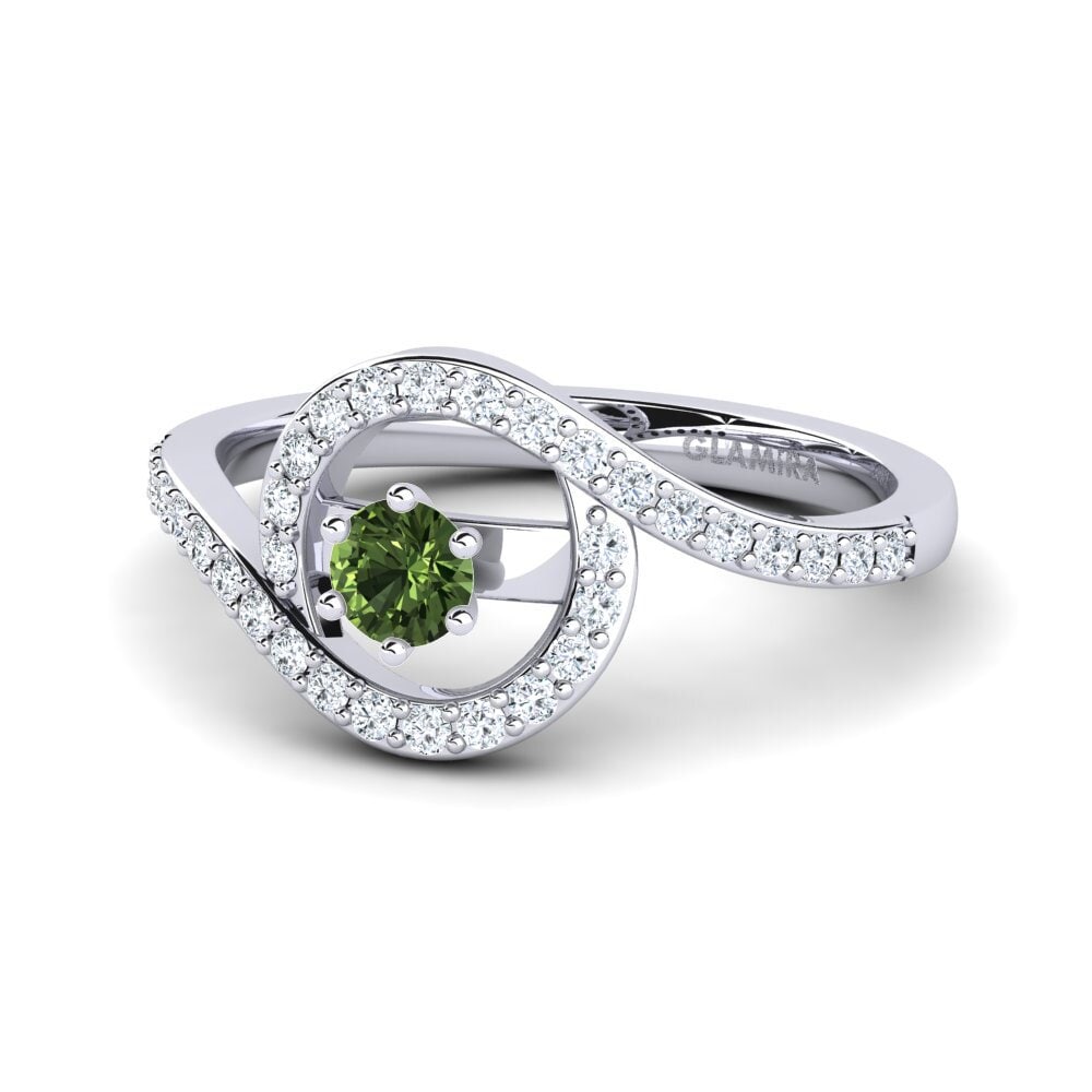 Zafiro Verde Anillo de compromiso Cassia 0.16 crt