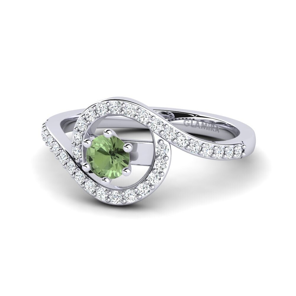 Zafiro Verde Anillo de compromiso Cassia 0.25 crt