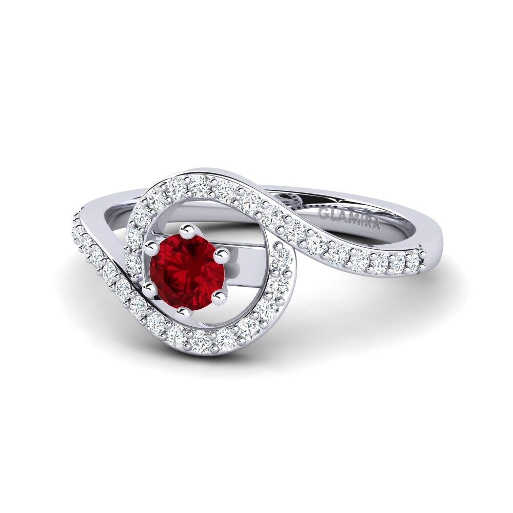 Circonita Roja Anillo de compromiso Cassia 0.25 crt