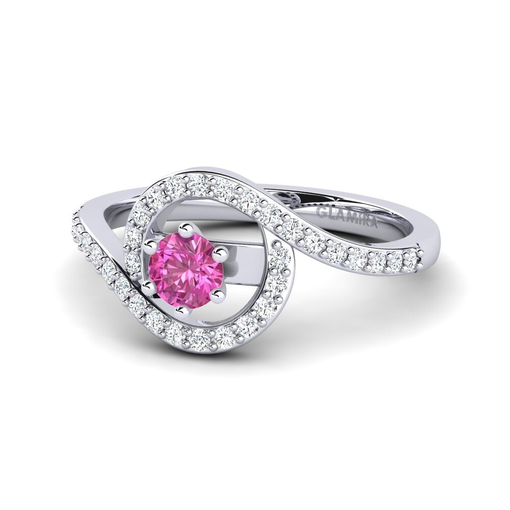 9ct White Gold Pink Topaz Engagement Ring Cassia 0.25 crt