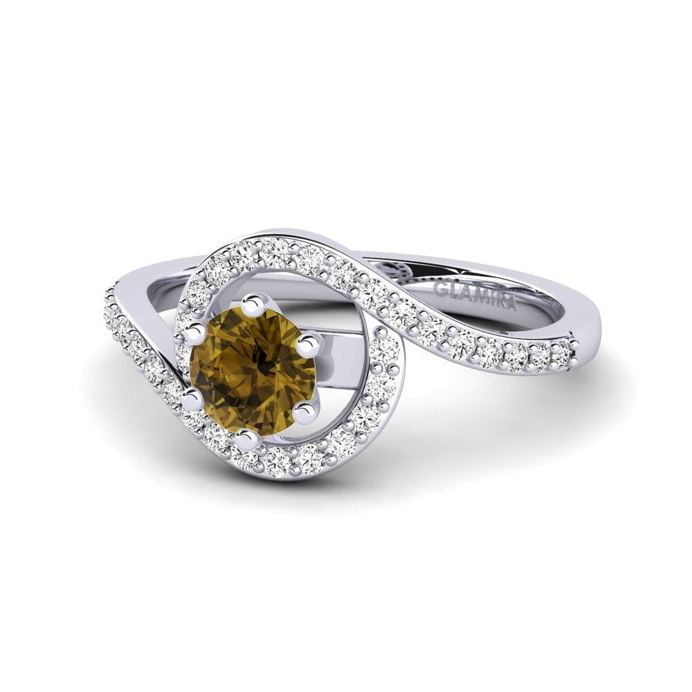 Brown Zircon Engagement Ring Cassia