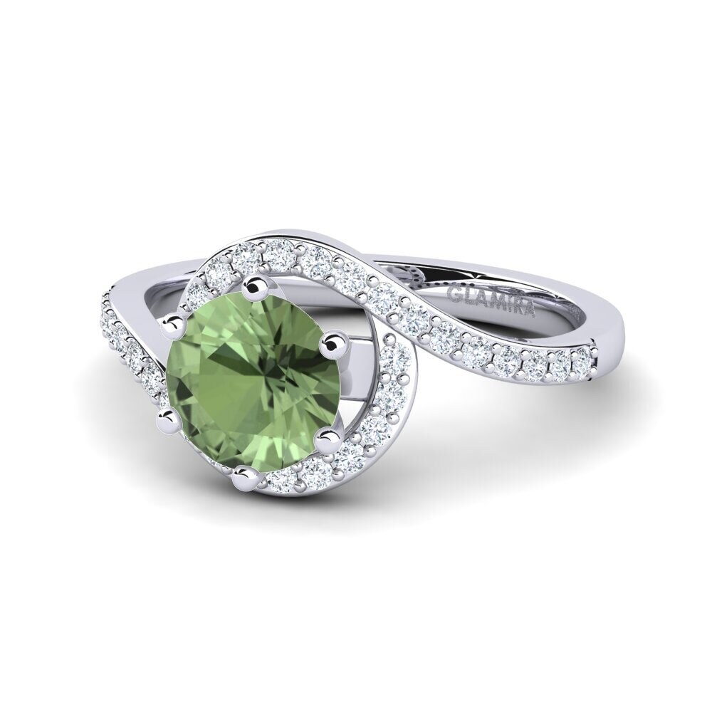 Zafiro Verde Anillo de compromiso Cassia 1.0 crt