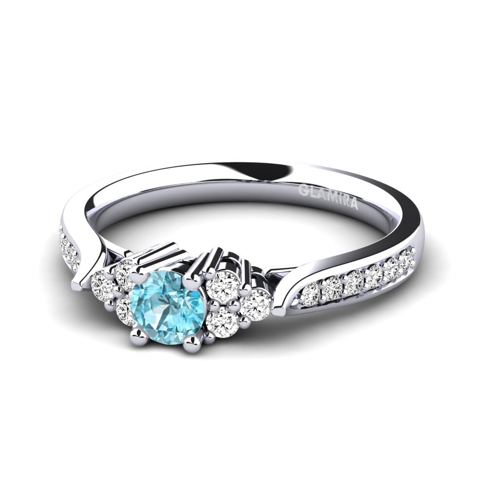 Circón Azul Anillo de compromiso Cassidy