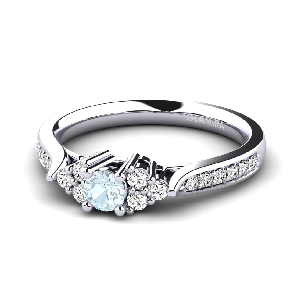 Aguamarina Anillo de compromiso Cassidy 0.16 crt