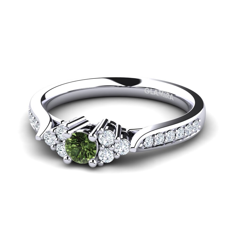 Zafiro Verde Anillo de compromiso Cassidy 0.16 crt