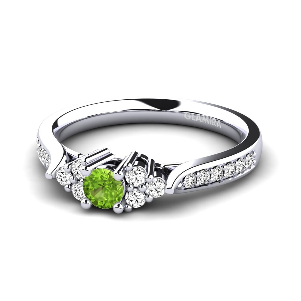 Peridoto Anillo de compromiso Cassidy 0.16 crt