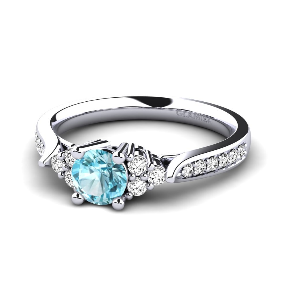 Circón Azul Anillo de compromiso Cassidy 0.5 crt