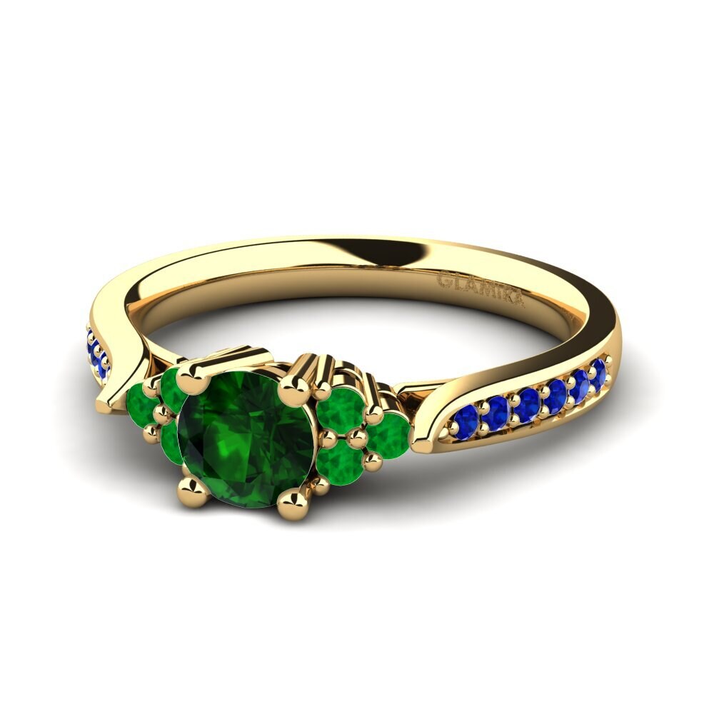 14ct Yellow Gold Green Tourmaline Engagement Ring Cassidy 0.5 crt