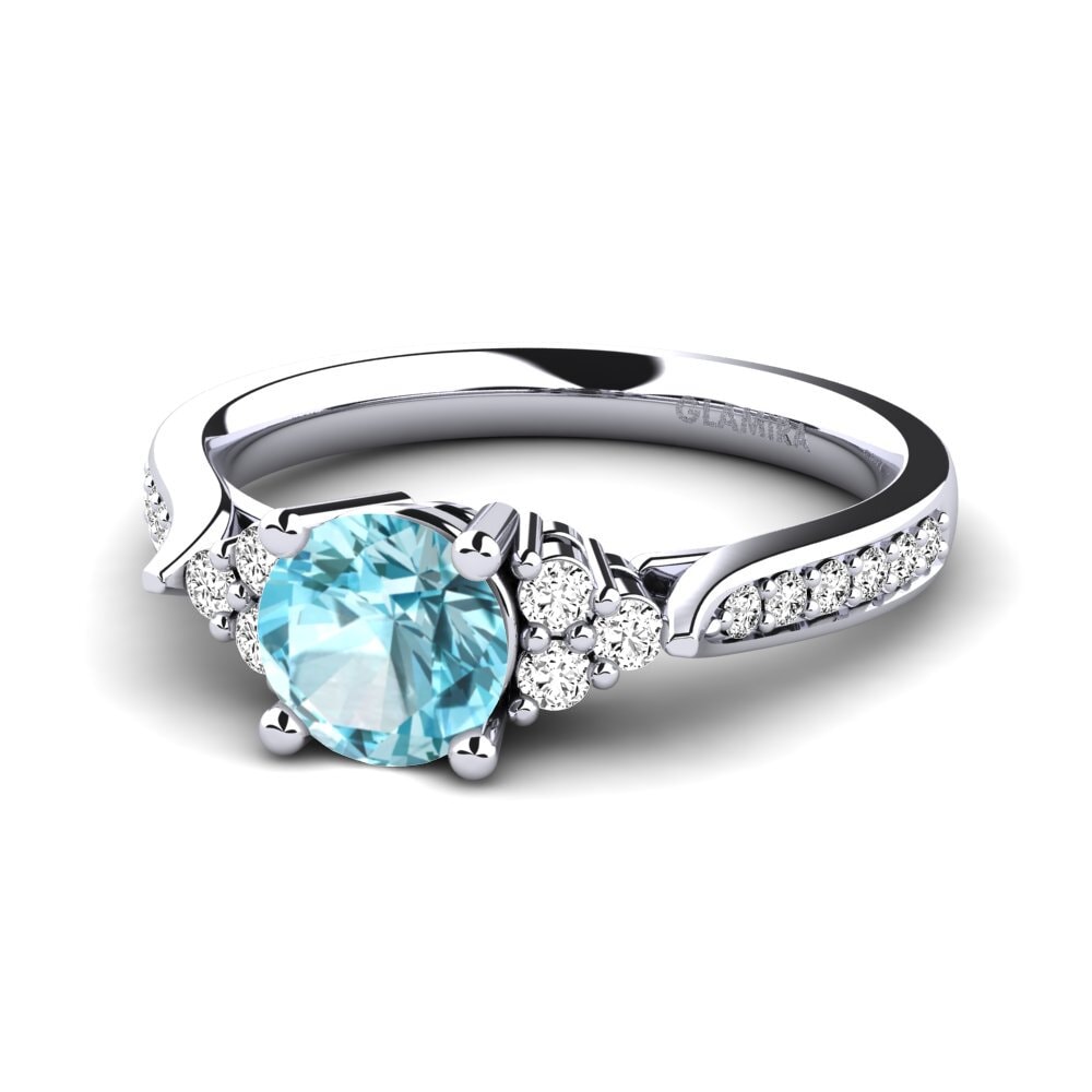 Circón Azul Anillo de compromiso Cassidy 0.8 crt