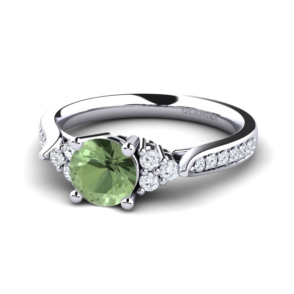 Zafiro Verde Anillo de compromiso Cassidy 0.8 crt