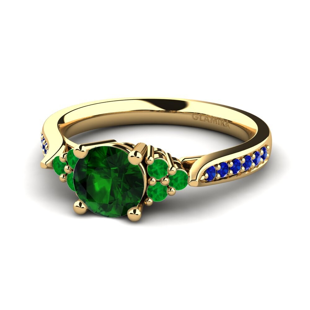14ct Yellow Gold Green Tourmaline Engagement Ring Cassidy 0.8 crt