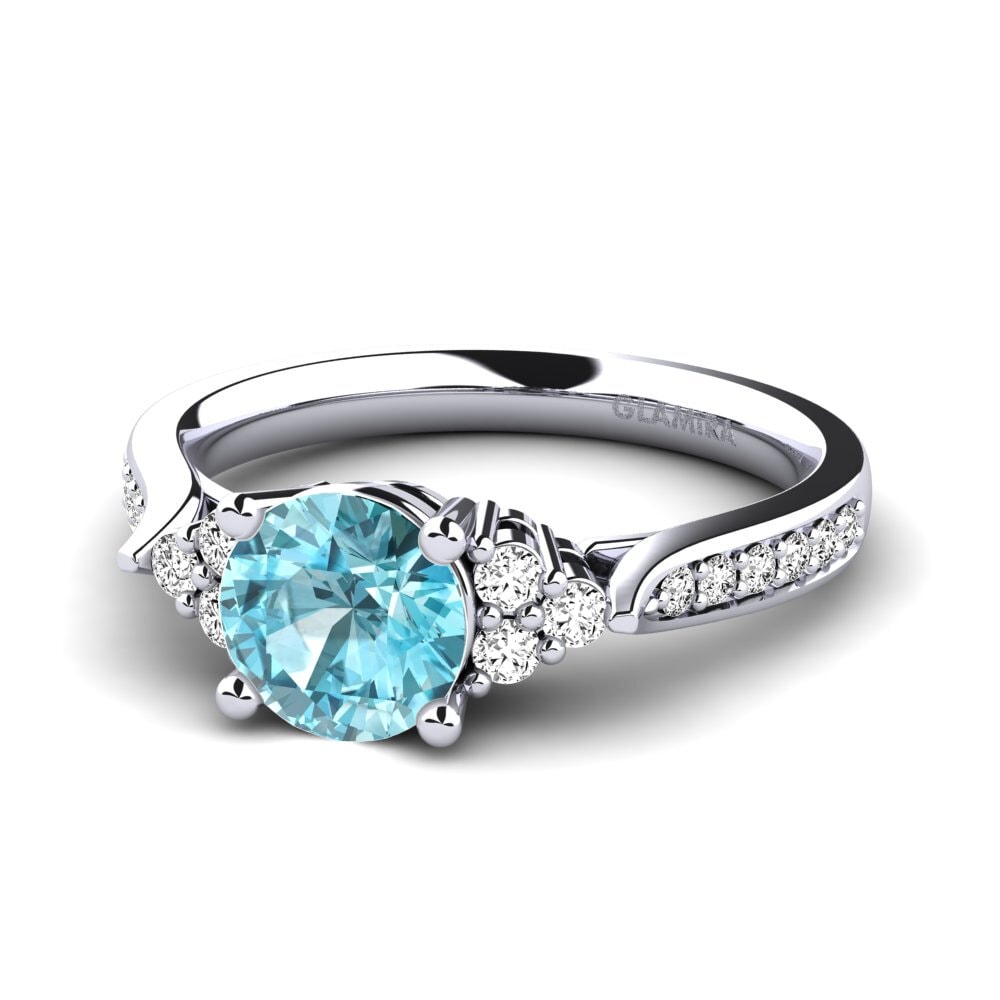 Circón Azul Anillo de compromiso Cassidy 1.0 crt
