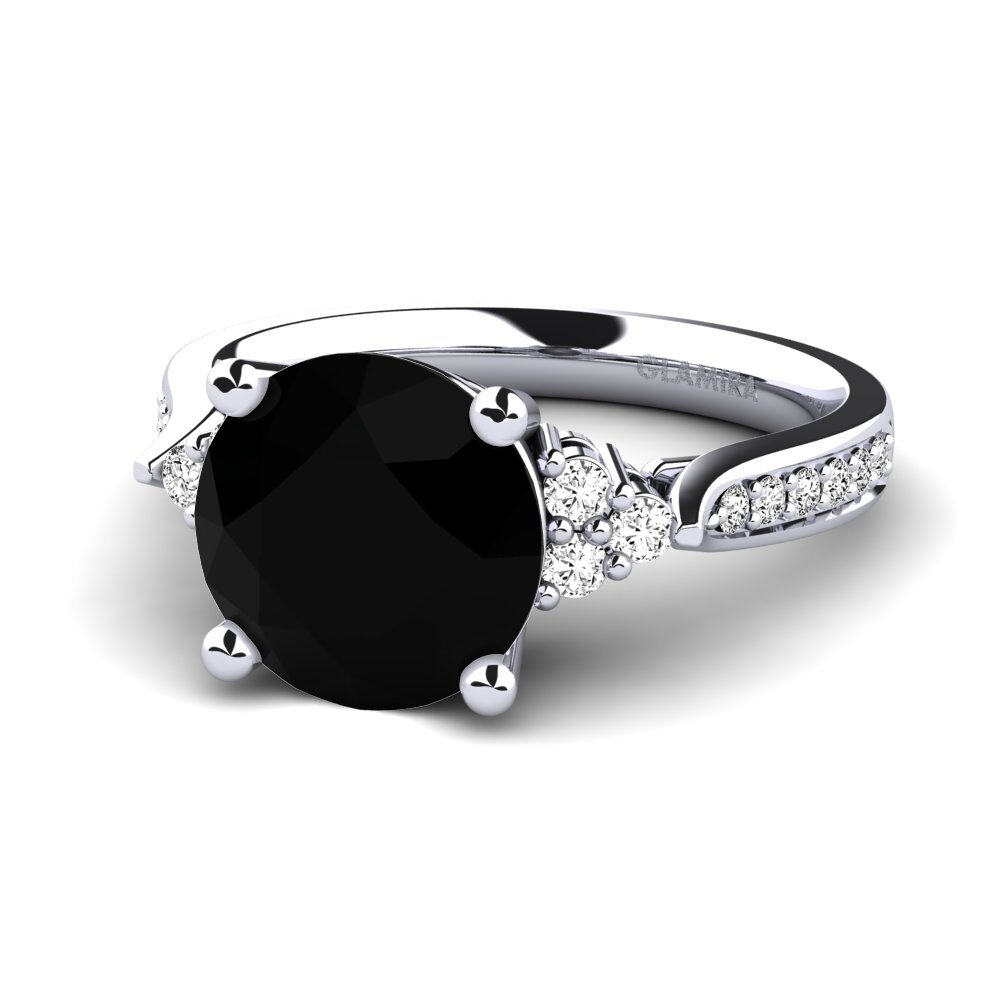 Ónix Negro Anillo de compromiso Cassidy 3.0 crt