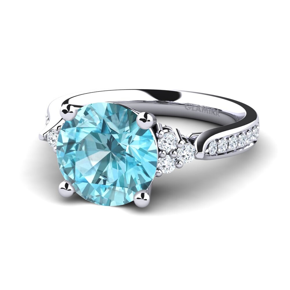 Blue Zircon Engagement Ring Cassidy 3.0 crt