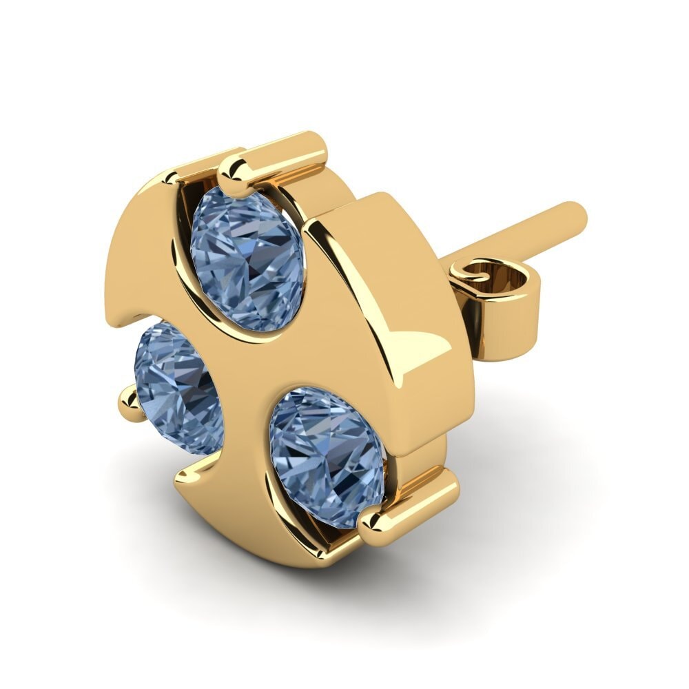 9k Oro Amarillo Diamante Azul Pendiente para hombre Cassus