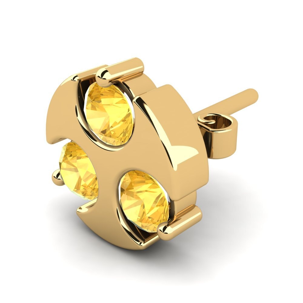 14k Oro Amarillo Citrino Pendiente para hombre Cassus