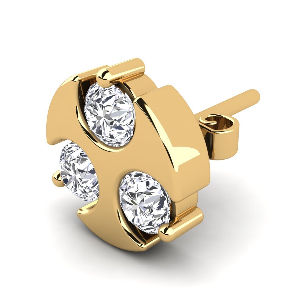 9k Oro Amarillo Diamante cultivado en laboratorio Pendiente para hombre Cassus