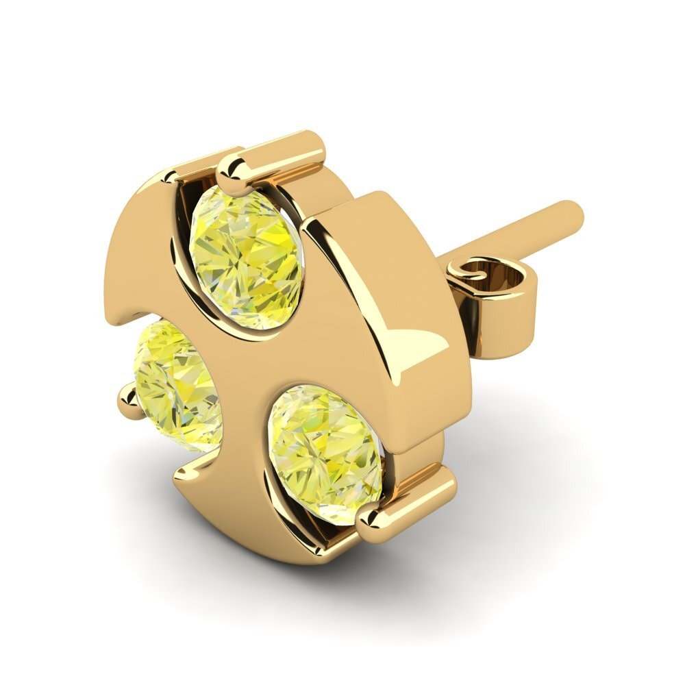 18k Oro Amarillo Diamante Amarillo Pendiente para hombre Cassus
